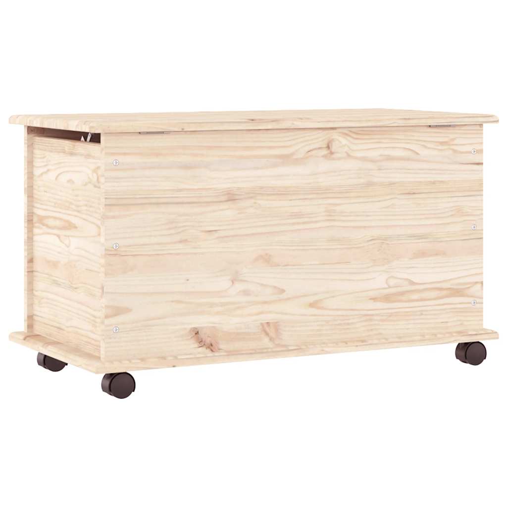 Storage Chest with Wheels ALTA 73x39.5x43 cm Solid Wood Pine