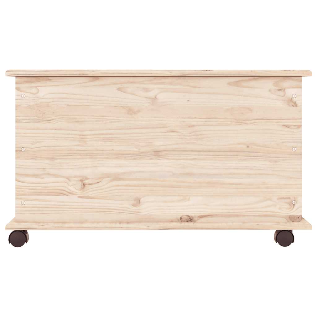Storage Chest with Wheels ALTA 73x39.5x43 cm Solid Wood Pine