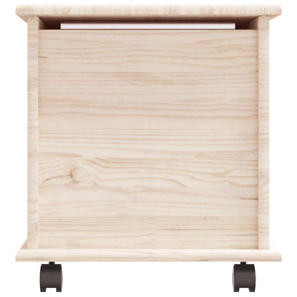 Storage Chest with Wheels ALTA 73x39.5x43 cm Solid Wood Pine