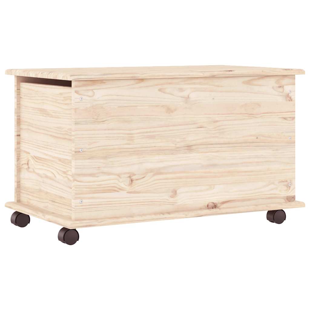 Storage Chest with Wheels ALTA 73x39.5x43 cm Solid Wood Pine