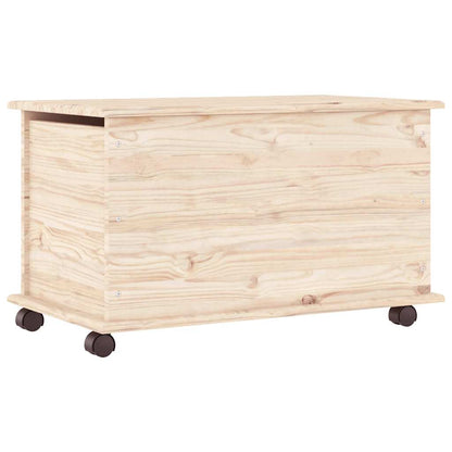 Storage Chest with Wheels ALTA 73x39.5x43 cm Solid Wood Pine