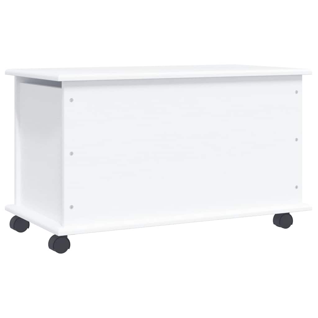 Storage Chest with Wheels ALTA White 73x39.5x43 cm Solid Wood Pine