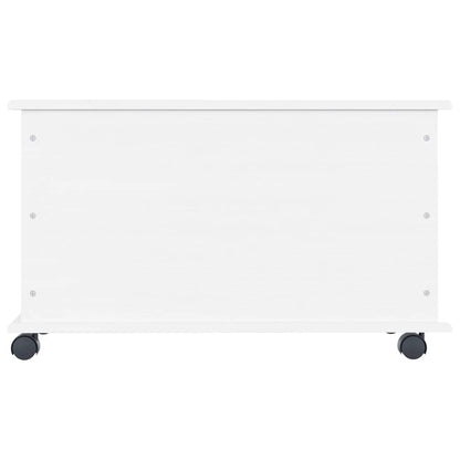 Storage Chest with Wheels ALTA White 73x39.5x43 cm Solid Wood Pine