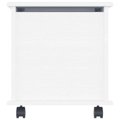 Storage Chest with Wheels ALTA White 73x39.5x43 cm Solid Wood Pine