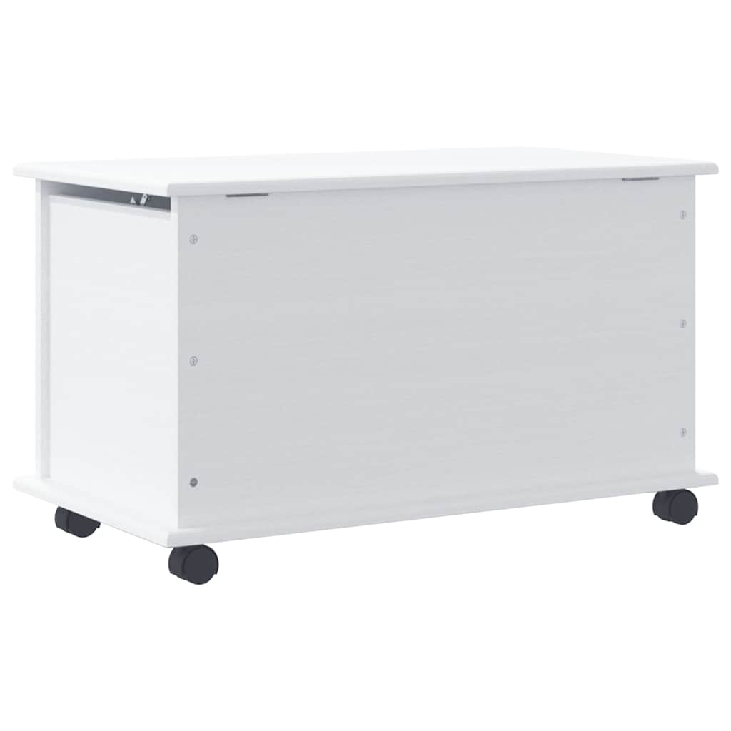 Storage Chest with Wheels ALTA White 73x39.5x43 cm Solid Wood Pine