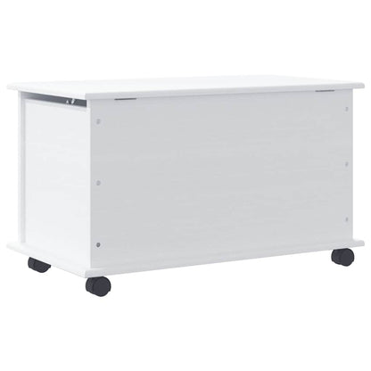 Storage Chest with Wheels ALTA White 73x39.5x43 cm Solid Wood Pine