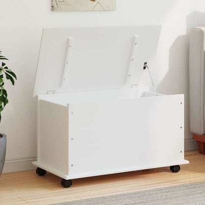 Storage Chest with Wheels ALTA White 73x39.5x43 cm Solid Wood Pine