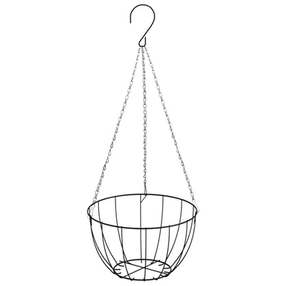 Hanging Basket Brackets with Planters 4 pcs Black Steel