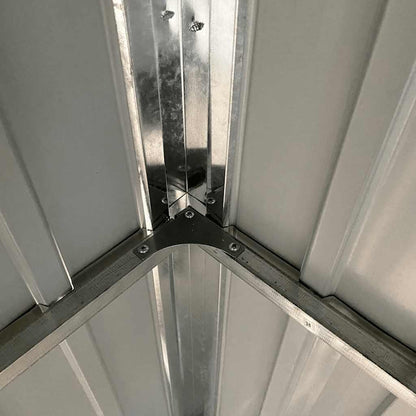 Garden Shed with Extended Roof Light Grey 277x107x181 cm Steel