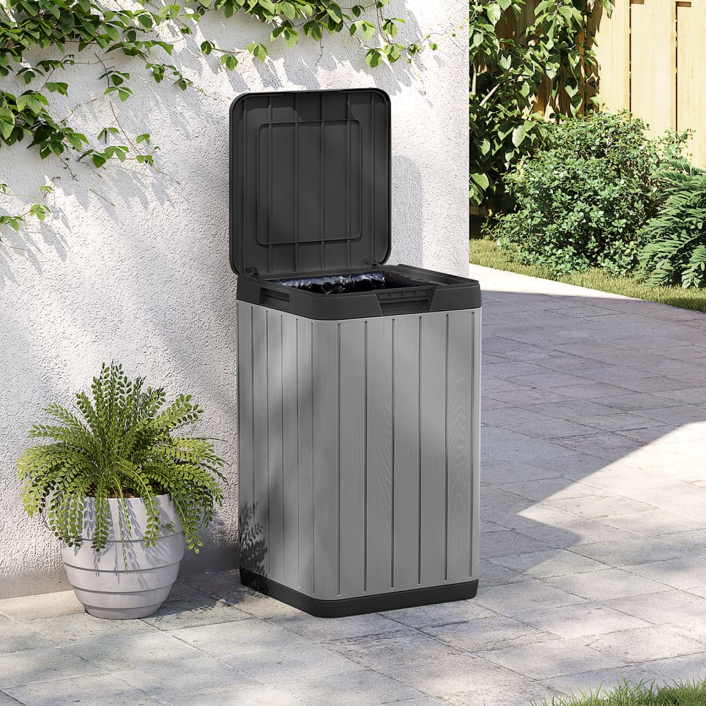 Outdoor Garbage Bin Grey 38x38x65 cm PP