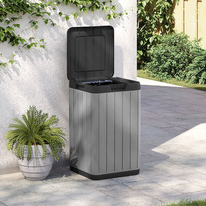 Outdoor Garbage Bin Grey 38x38x65 cm PP