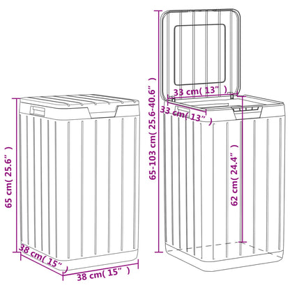 Outdoor Garbage Bin Grey 38x38x65 cm PP