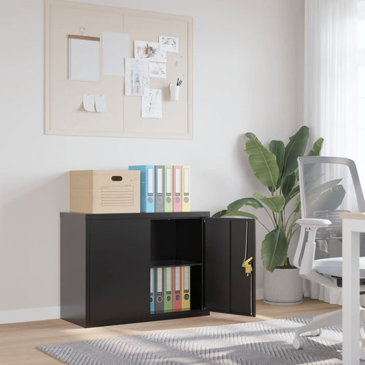 File Cabinet Black 90x40x70 cm Steel