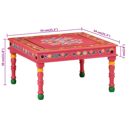 Coffee Table Pink Hand Painted Solid Wood Mango