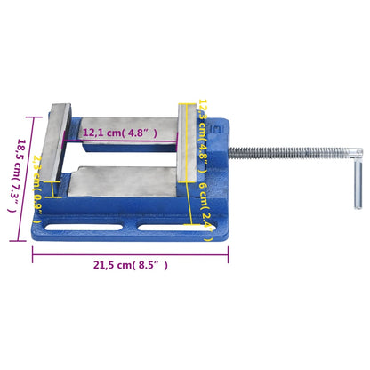 Drill Press Vise Blue 121 mm Cast Iron