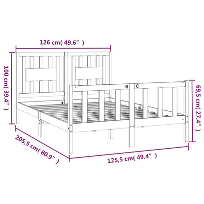 Bed Frame without Mattress Solid Wood Pine 120x200 cm