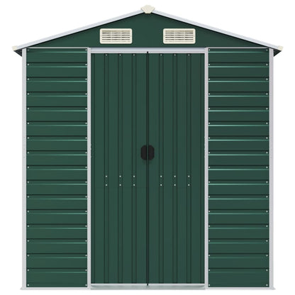 Garden Shed Green 191x300x198 cm Galvanised Steel