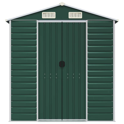 Garden Shed Green 191x810x198 cm Galvanised Steel