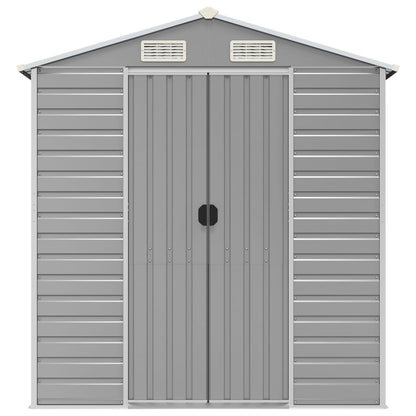 Garden Shed Light Grey 191x130x198 cm Galvanised Steel