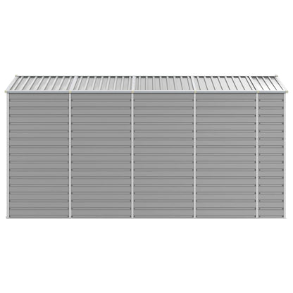 Garden Shed Light Grey 191x385x198 cm Galvanised Steel