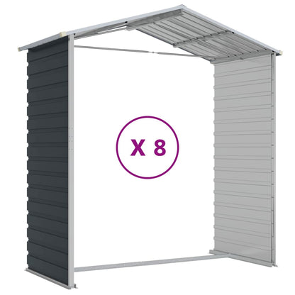 Garden Shed Anthracite 191x725x198 cm Galvanised Steel