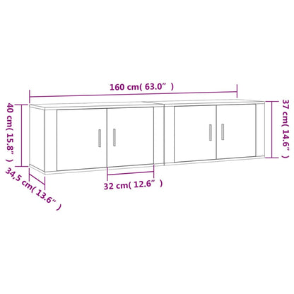 Wall-mounted TV Cabinets 2 pcs Sonoma Oak 80x34.5x40 cm