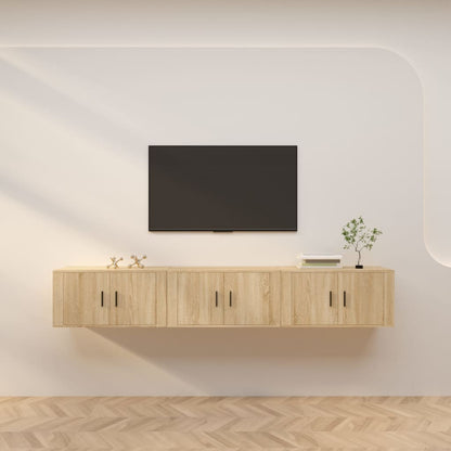 Wall-mounted TV Cabinets 3 pcs Sonoma Oak 80x34.5x40 cm