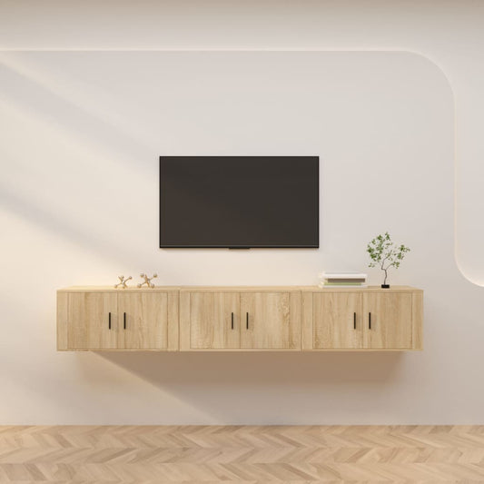 Wall-mounted TV Cabinets 3 pcs Sonoma Oak 80x34.5x40 cm