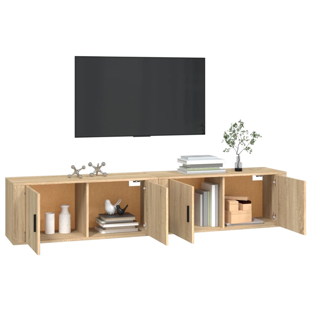 Wall-mounted TV Cabinets 2 pcs Sonoma Oak 100x34.5x40 cm