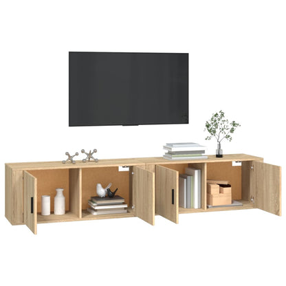 Wall-mounted TV Cabinets 2 pcs Sonoma Oak 100x34.5x40 cm