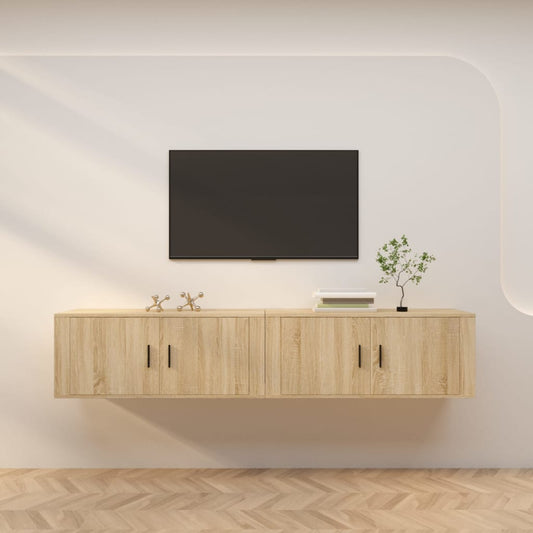 Wall-mounted TV Cabinets 2 pcs Sonoma Oak 100x34.5x40 cm