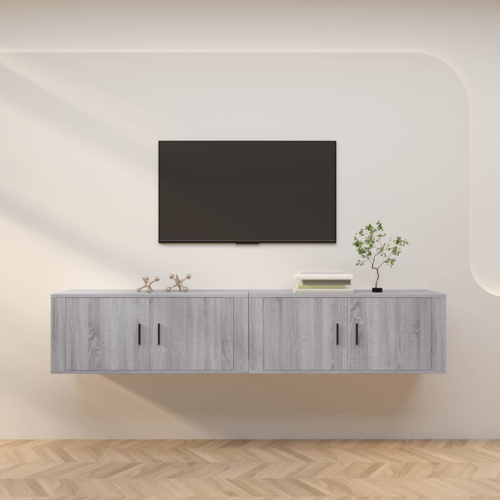 Wall-mounted TV Cabinets 2 pcs Grey Sonoma 100x34.5x40 cm
