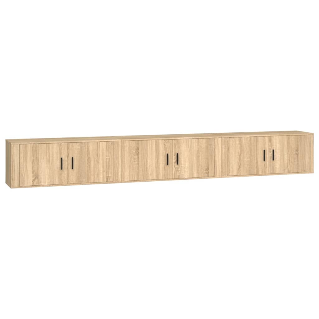 Wall-mounted TV Cabinets 3 pcs Sonoma Oak 100x34.5x40 cm