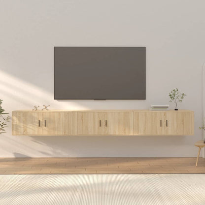 Wall-mounted TV Cabinets 3 pcs Sonoma Oak 100x34.5x40 cm
