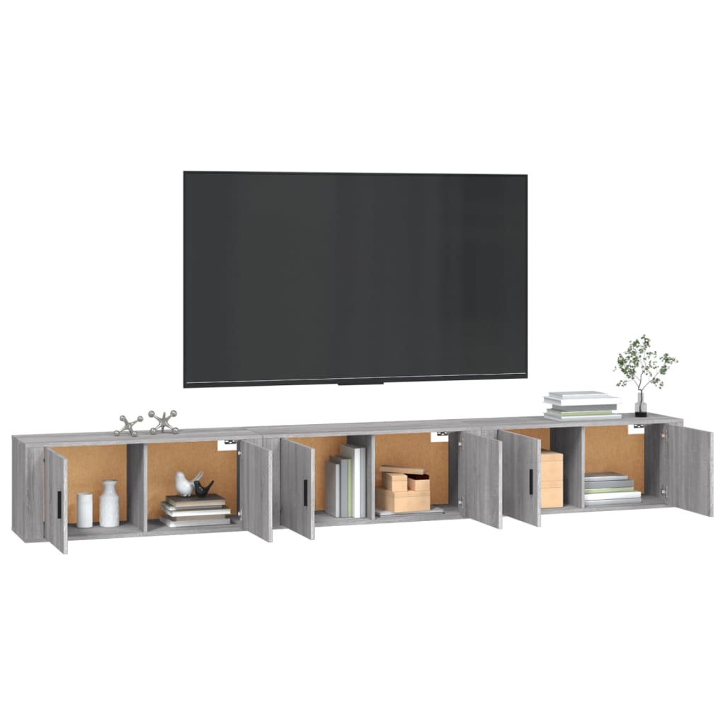 Wall-mounted TV Cabinets 3 pcs Grey Sonoma 100x34.5x40 cm
