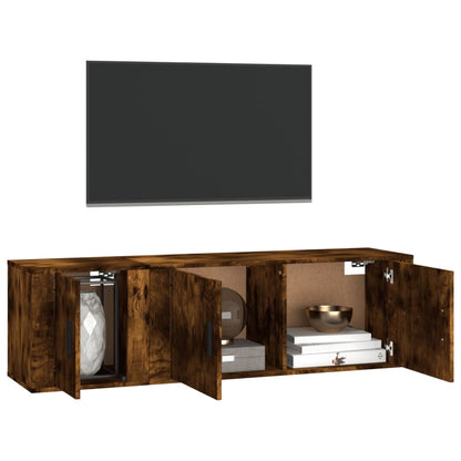 2 Piece TV Cabinet Set Smoked Oak Engineered Wood