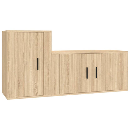 2 Piece TV Cabinet Set Sonoma Oak Engineered Wood