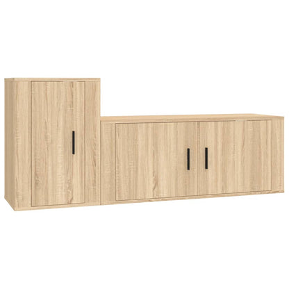 2 Piece TV Cabinet Set Sonoma Oak Engineered Wood