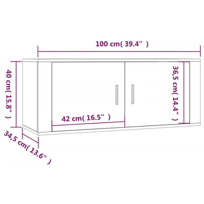 3 Piece TV Cabinet Set Smoked Oak Engineered Wood