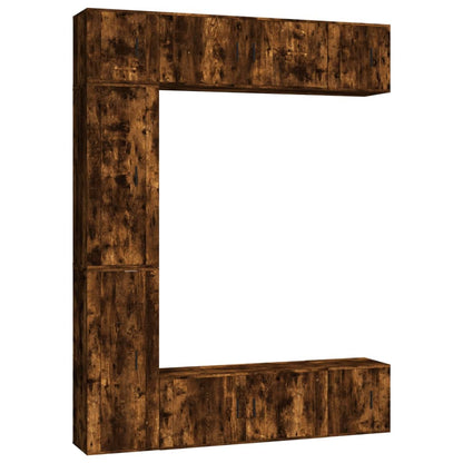 7 Piece TV Cabinet Set Smoked Oak Engineered Wood