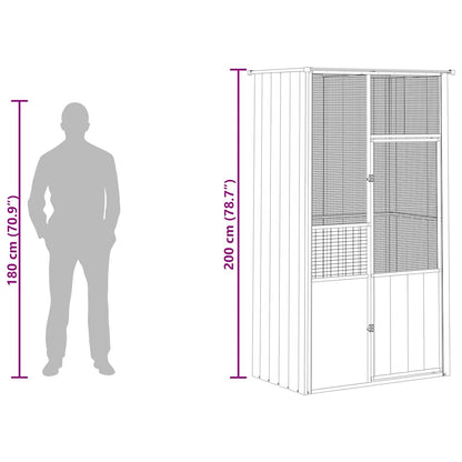 Bird Cage Anthracite 115x78x200 cm Galvanised Steel