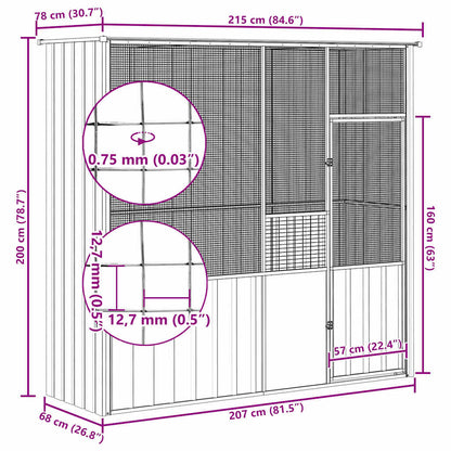 Bird Cage Anthracite 215x78x200 cm Galvanised Steel