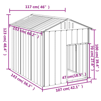 Dog House with Roof Anthracite 117x153x123 cm Galvanised Steel