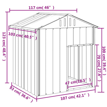 Dog House with Roof Anthracite 117x103x123 cm Galvanised Steel