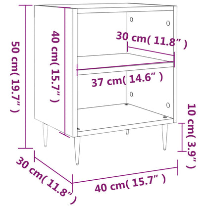 Bedside Cabinets 2 pcs Smoked Oak 40x30x50 cm Engineered Wood