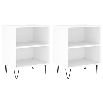 Bedside Cabinets 2 pcs White 40x30x50 cm Engineered Wood