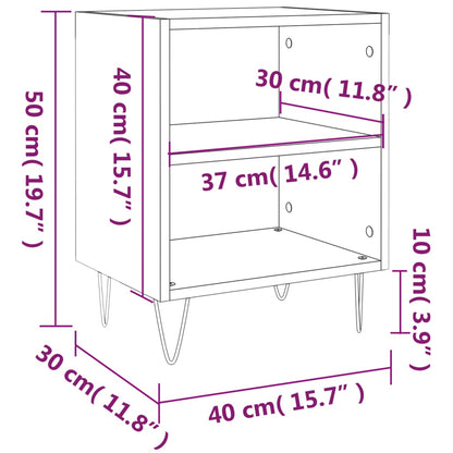 Bedside Cabinets 2 pcs Concrete Grey 40x30x50 cm Engineered Wood