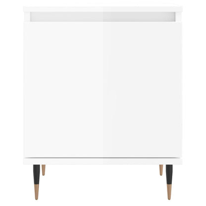 Bedside Cabinet High Gloss White 40x30x50 cm Engineered Wood