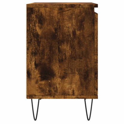 Bedside Cabinet Smoked Oak 40x30x50 cm Engineered Wood