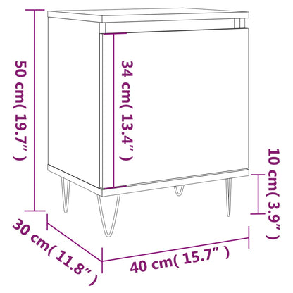 Bedside Cabinet Brown Oak 40x30x50 cm Engineered Wood